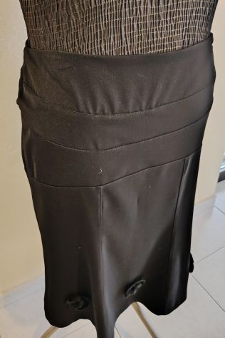 Gonna lunga donna con inserti floreali nera tg XL di Lattementa - Foto 4