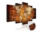 Quadro Con Vetro Acrilico Mappamondo Brown Cm.100x50 E 200x100