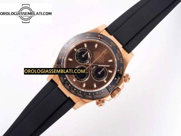 Rolex Replica DAYTONA 116515 1:1 BEST EDITION QUADRANTE CIOCCOLATO INDICATORI LUME SU CINTURINO OYSTERFLEX SA4130 V2 - Foto 11