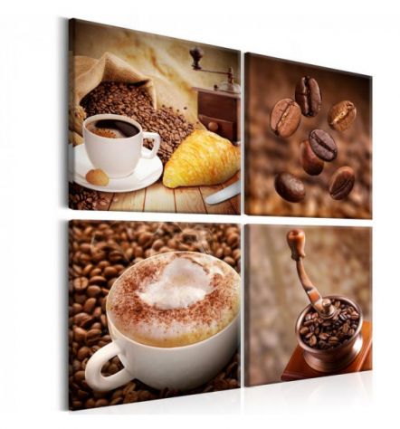 Quadro Cappuccino E Caffè - 4 Quadri - ARREDALACASA