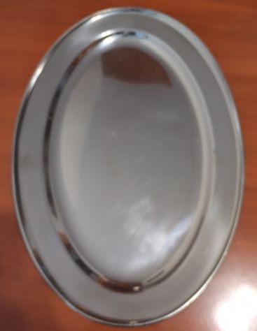 Vassoio Ovale Piano in Acciaio Inox da 45 cm - USATO per Alimenti – cod. 15111 - Foto 4