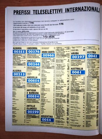 Prefissi Teleselettivi Nazionali e Internazionali Telecom Luglio 1996 – RARO - Foto 8