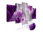 Quadro Viola Con I Fiori Cm.100x50 O 200x100 Su Vetro Acrilico