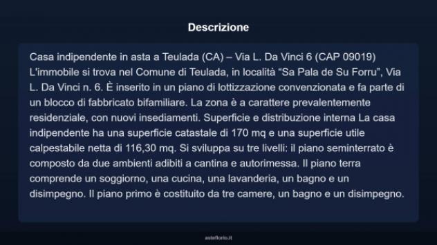 Immobile in asta di 170 m² con più di 5 locali e box auto in vendita a Teulada - Foto 18