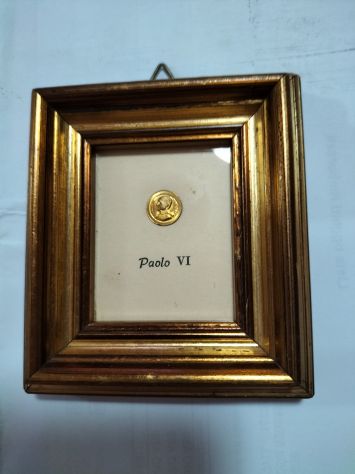 Quadretto vintage effigie Paolo VI monetina oro 8 ka - Foto 6