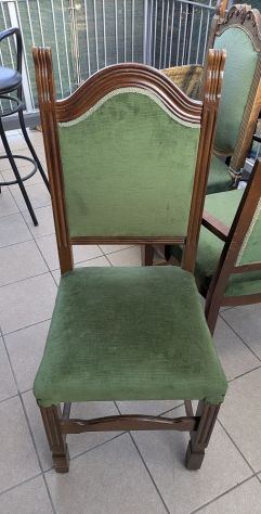 Sedie antiche velluto verde - Foto 5