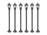 Lampioni da Giardino 6pz E27 110 cm Alluminio Bronzo