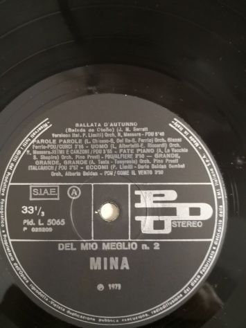 Disco Vinile Lp 33 giri di Mina - "Del mio meglio N° 2", originale del 1973. - Foto 7