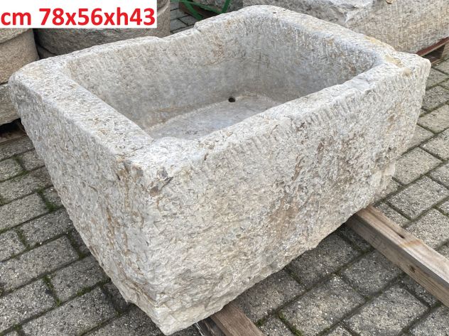 Antica vasca in pietra granito grigio - Foto 8