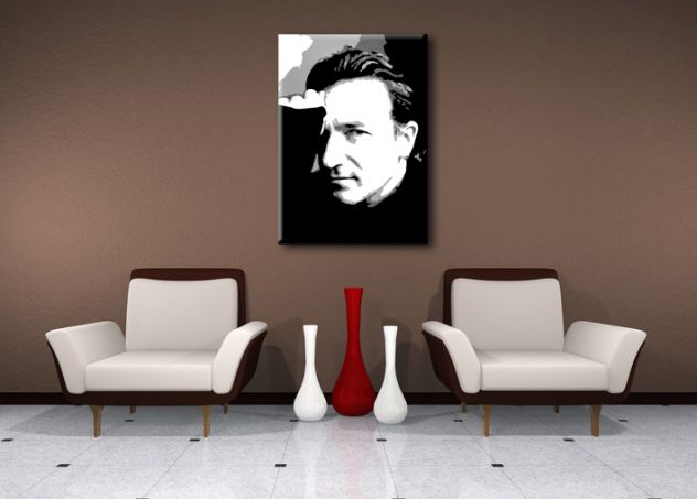 Quadro Bono Vox degli U2 dipinto a mano Pop Art
