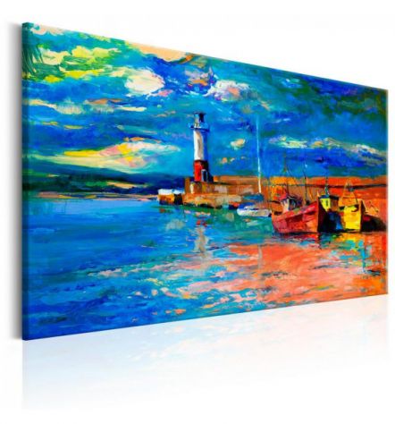 Quadro Barche In Molo Cm. 90x60 E 120x80 - ARREDALACASA