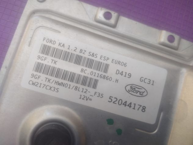 Centralina Motore Per FORD Ka Ccu Trend + 52044178 1779831 ECU FORD KA 1.2 8V - Foto 3