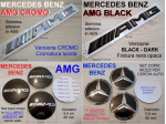 MERCEDES BENZ AMG Stemma Logo Emblema Copri Mozzi Scritta Adesivi NUOVI