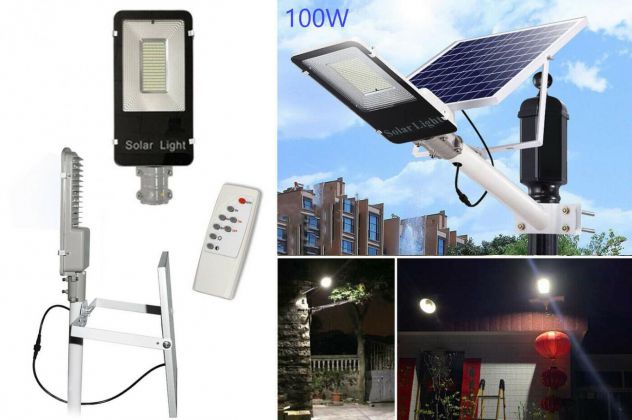 Lampione stradale led solare 100W fotovoltaico
