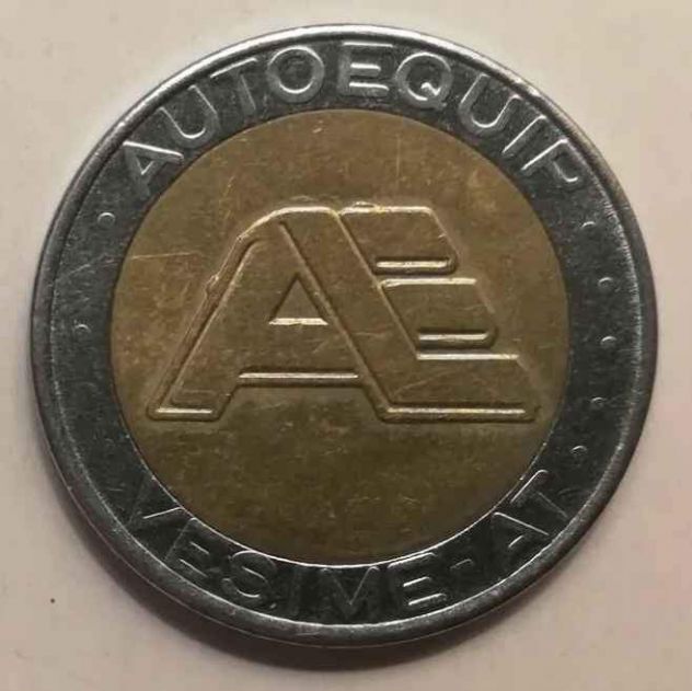 Gettone AE AUTOEQUIP LAVAGGI PINGUINO VERDE VESIME AT Diametro cm. 2,72 perfetto - Foto 2