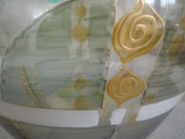 Centrotavola vaso vetro decorato - Foto 4