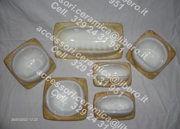 Portasaponi Bagno ECAS SIRENA e altri Accessori in Vetro Opalino - Foto 2