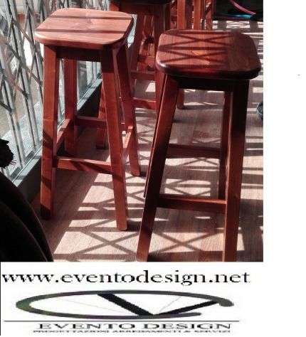 gabello h.80 da terra con schienale elegante in legno massello , WESTERN - Foto 2