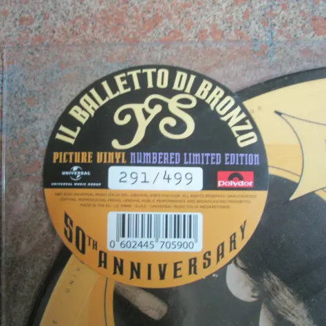 il Balletto Di Bronzo - YS - PICTURE DISC - Numerato - SOLO CONSEGNE - Foto 2