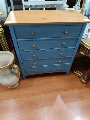 Cassettiera in Legno Azzurra – 25188