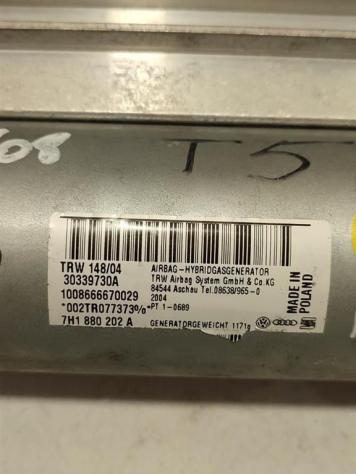 AIRBAG PASSEGGERO VOLKSWAGEN Transporter T5 Serie 7H1880202A 30339730A AXD (0309) - Foto 2