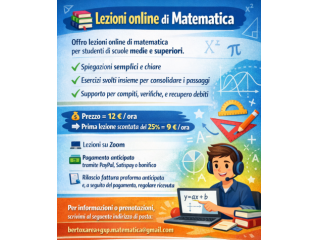 Lezioni online di Matematica (con sconto del 25%)