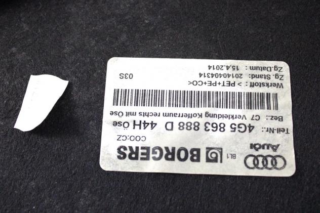 4G5863888D44H RIVESTIMENTO POSTERIORE BAGAGLIAIO LATO DESTRO AUDI A6 C7 2.0 D 140KW AUT 4P (2015) RICAMBIO USATO - Foto 5