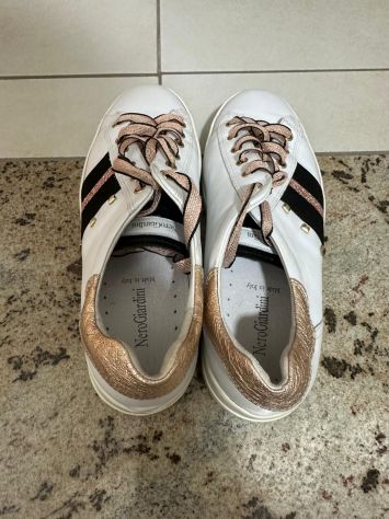 Sneakers NeroGiardini donna bianche e oro rosa – Made in Italy – N. 39 - Foto 6