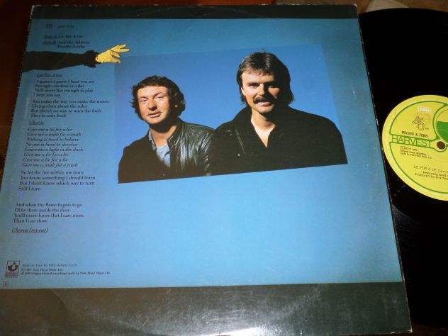 NICK MASON R. FENN Feat.David Gilmour (Pink Floyd) Lie For Alie -12" 7 Maxi 45 - Foto 2