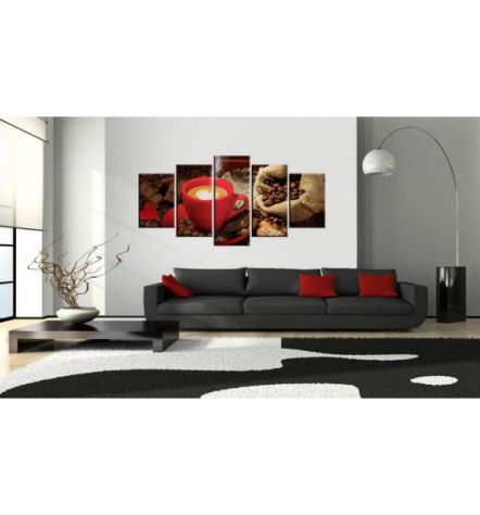 Quadro Col Caffè E Il Cuore Cm. 100x50 E 200x100 - ARREDALACASA - Foto 2