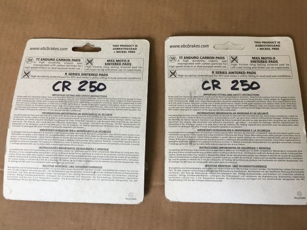 Pastiglie Freni Anteriori e Posteriori NUOVE HONDA CR 250 Cross 2003 - Foto 4