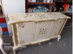 Credenza con fiori legno foglia oro avorio con spedizione