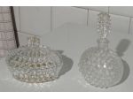 Set da toeletta in vetro pressato "hobnail"
