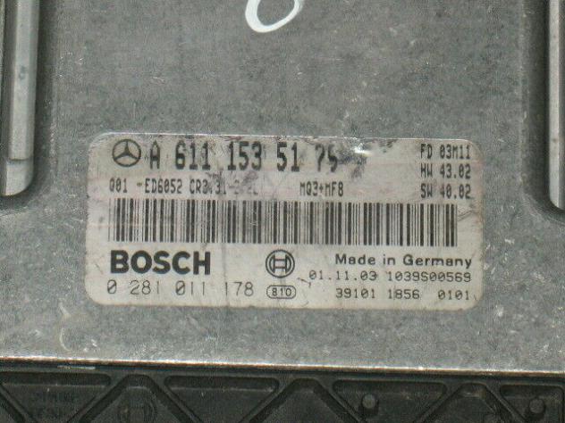 0281011178 ECU MERCEDES VITO 0281011178 A6111535179 EDC16C2, CR3.31 2.2L - Foto 2