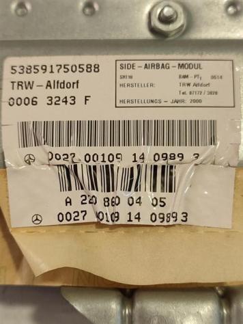 AIRBAG PORTA ANTERIORE DESTRA MERCEDES Classe S W220 4° Serie A2208600405 (9905) - Foto 2
