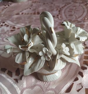 CESTA CON FIORI IN CERAMICA  CAPODIMONTE- - Foto 5