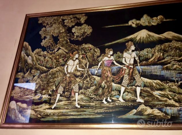 Batik Balinese di Ubud unico e firmato del 1978 - Foto 2