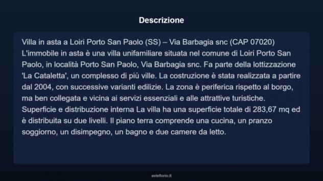 Immobile in asta di 283 m² in vendita a Loiri Porto San Paolo - Foto 4