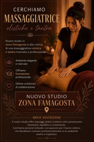 CERCASI MASSAGGIATRICE ANCHE PRIMA ESPERIENZA