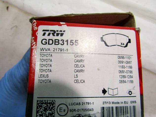 GDB3155 KIT PASTIGLIE FRENO ANTERIORI TRW TOYOTA COROLLA 1.4 16V 71KW RICAMBIO NUOVO - Foto 3