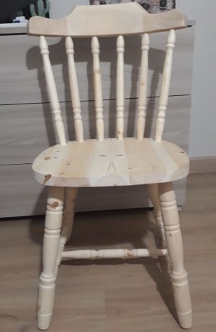 Sedie tirolesi in pino grezzo per pub in stile bavarese - Foto 4