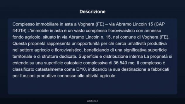 Immobile in asta di 36540 m² in vendita a Voghiera - Foto 4
