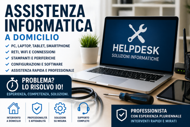 Assistenza informatica a domicilio – PC, rete, WiFi, stampanti