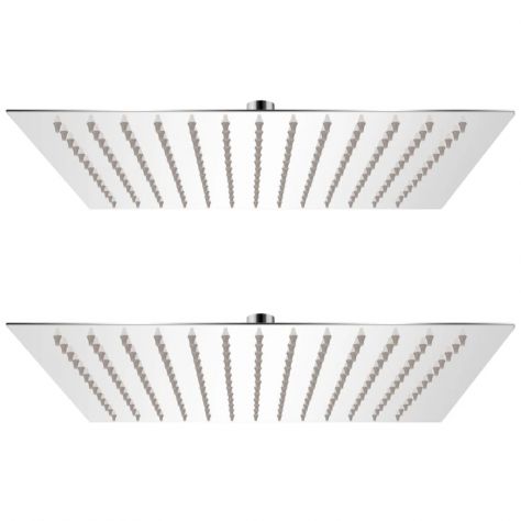 Soffione per Doccia a Pioggia 2pz Acciaio Inossidabile 25x25 cm