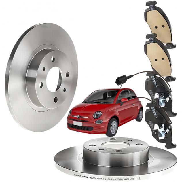 Kit Dischi + Pastiglie anteriori Brembo per Fiat 500/500 C - Prestazioni e Sicurezza