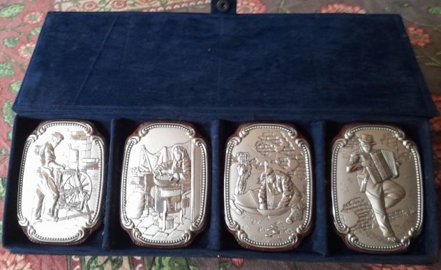 artigiani 4 placche in argento con custodia - Foto 3