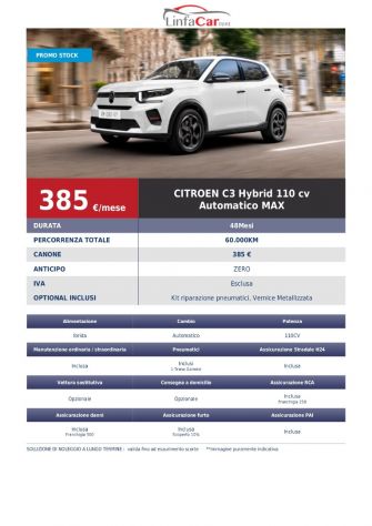 Noleggio Lungo termine (Auto Nuova)