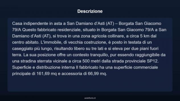 Immobile in asta di 167 m² con più di 5 locali in vendita a San Damiano d'Asti - Foto 3