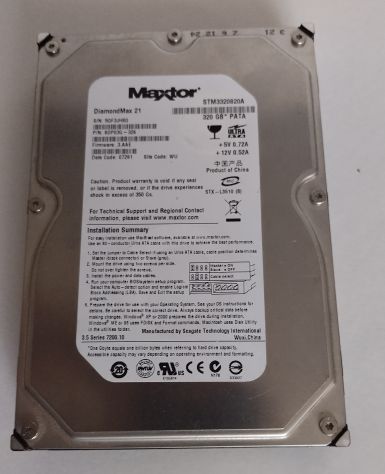 Hard disk Maxtor Diamond Max 21 STM3320820A TESTATO 3,5" PATA IDE