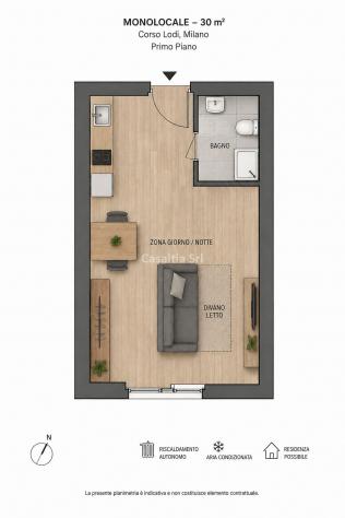 MONOLOCALE ARREDATO CON ARIA CONDIZIONATA — CORSO LODI - Foto 20